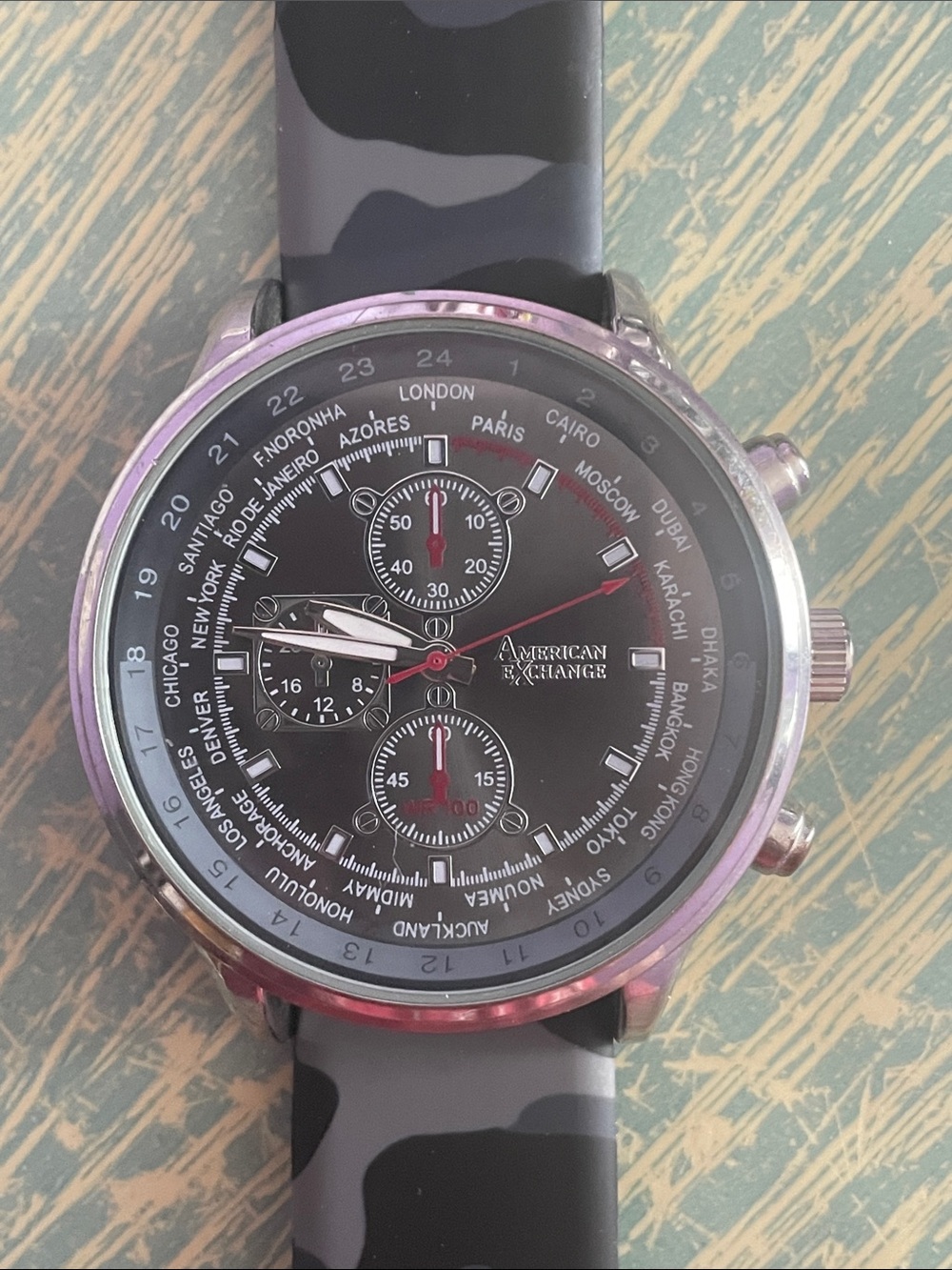 American Exchange Quartz Watch /Camo Watchband.